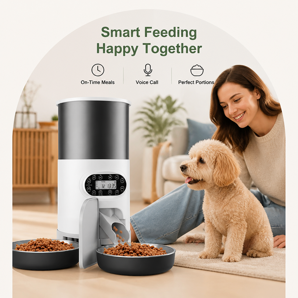 Programmable Portion Control & Infrared Anti-Overflow Pet Feeder