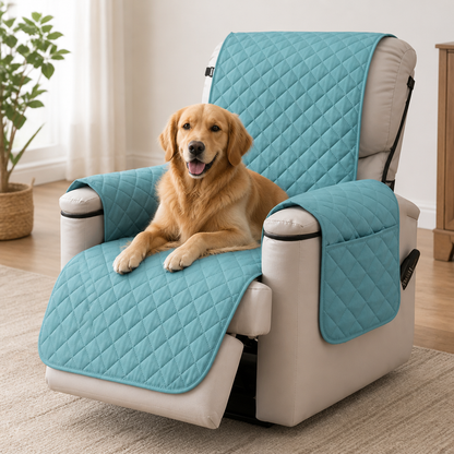 Quilted Waterproof & Anti-Slip Recliner Cover (Side Pockets)