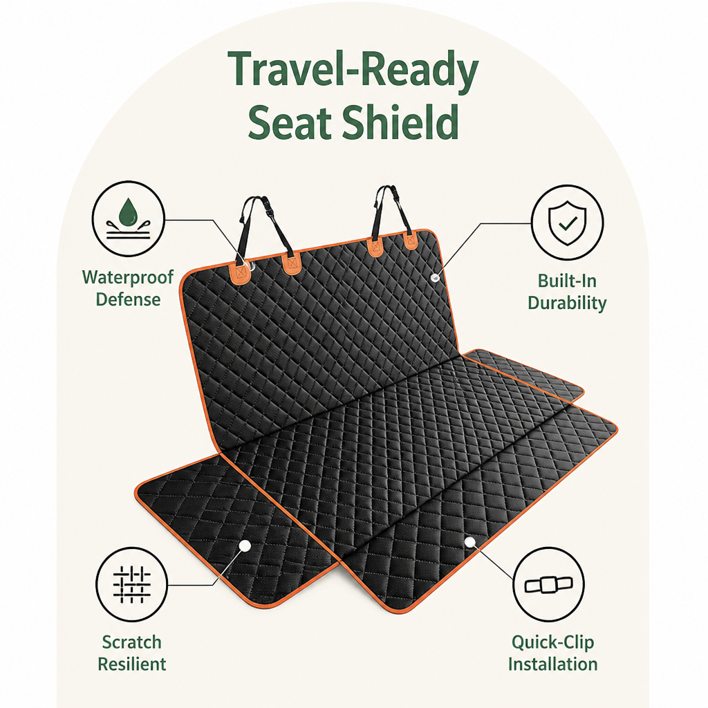 Waterproof Hammock Dog Car Seat Cover (Machine-Washable)