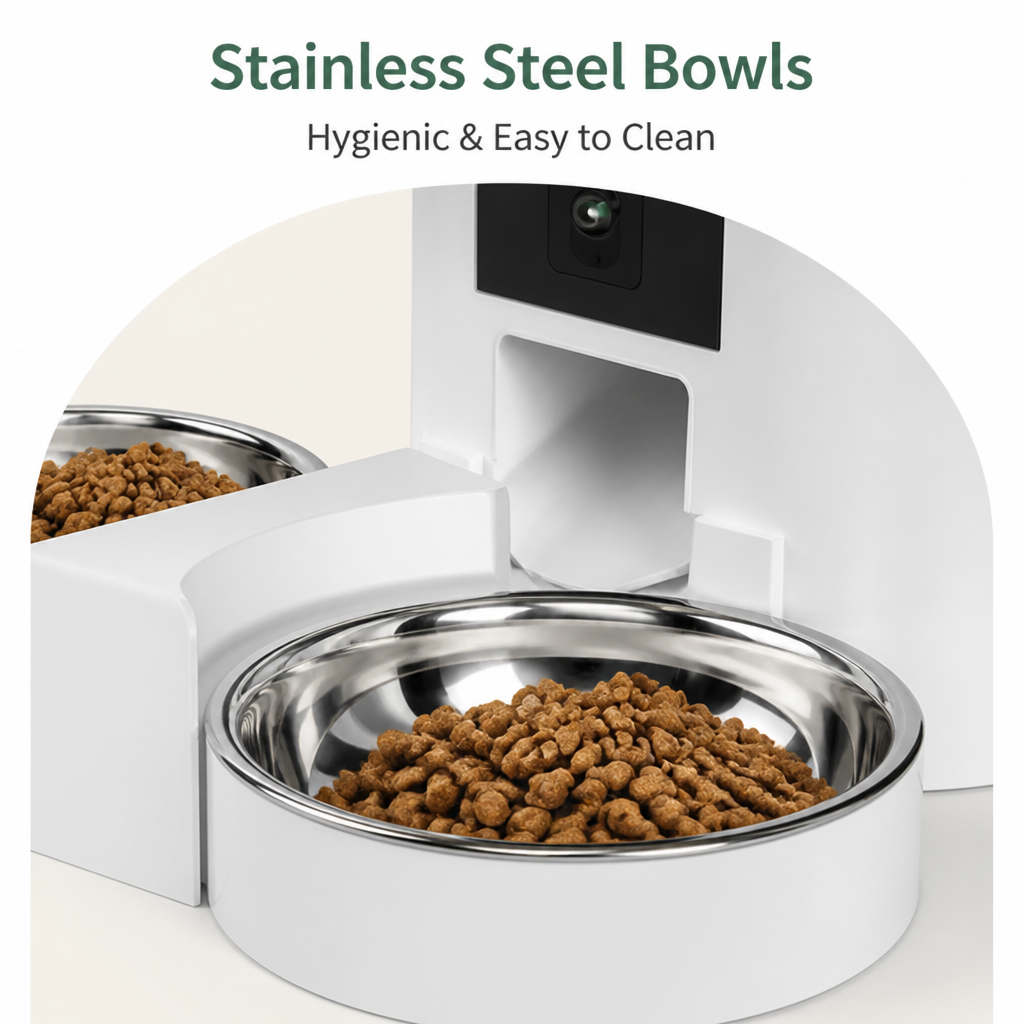 WiFi App Control & Stainless Steel Bowl Pet Feeder