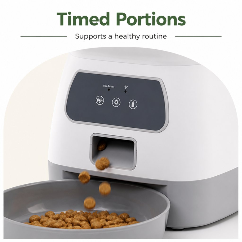 WiFi App-Controlled & Portion-Control Automatic Pet Feeder (Removable Hopper)