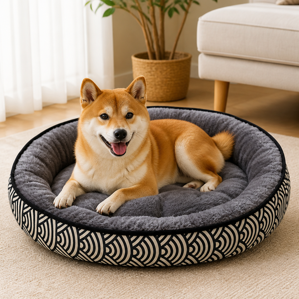 Cozy Plush Polyester & Detachable Cover Pet Bed