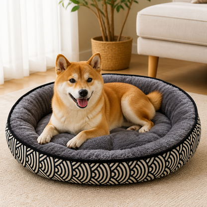Cozy Plush Polyester & Detachable Cover Pet Bed