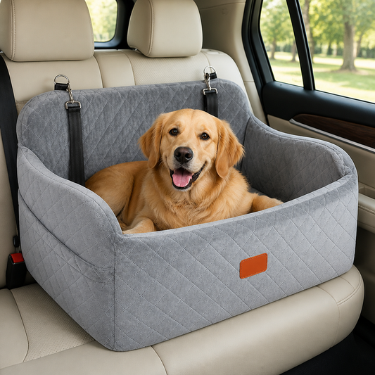 Seat-Belt Pass-Through & Washable Cotton Dog Car Seat