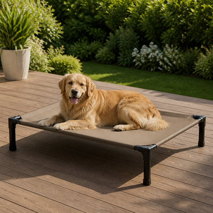 Elevated Aluminum Outdoor Dog Bed (Removable Canopy)
