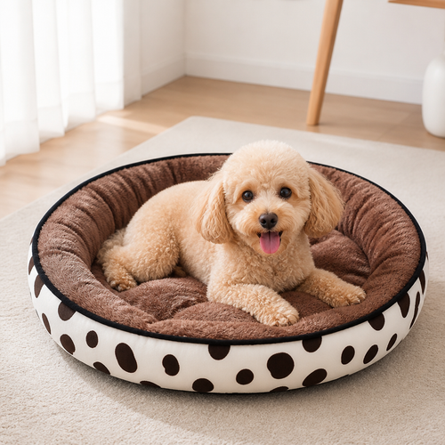 Cozy Plush Polyester & Detachable Cover Pet Bed