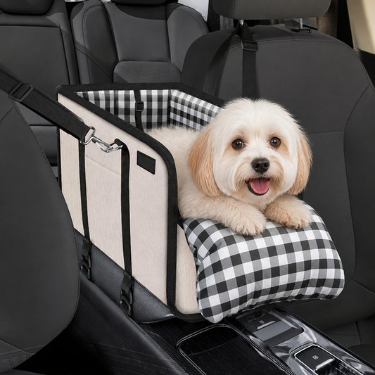Safety Belt & Soft Cushion Dog Car Seat (Console Booster)