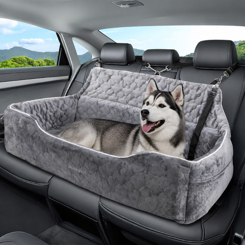 Large Washable & Tethered Dog Car Seat