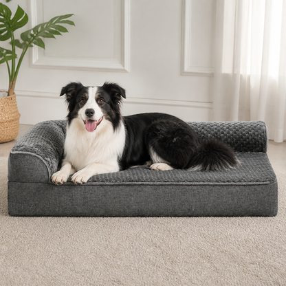 Orthopedic High-Density Foam & Sherpa Dog Bed (Removable Cover)