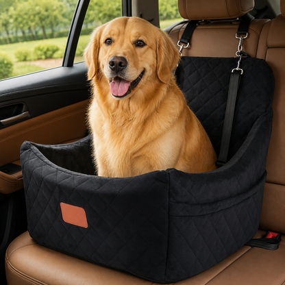 Seat-Belt Pass-Through & Washable Cotton Dog Car Seat
