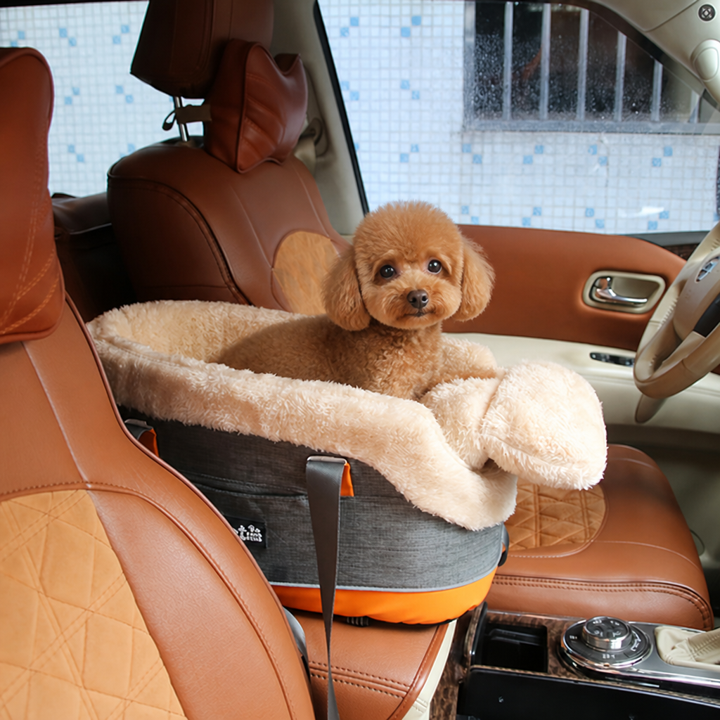 Polyester Armrest Nest & Organizer Pet Car Seat (Center Console Fit)
