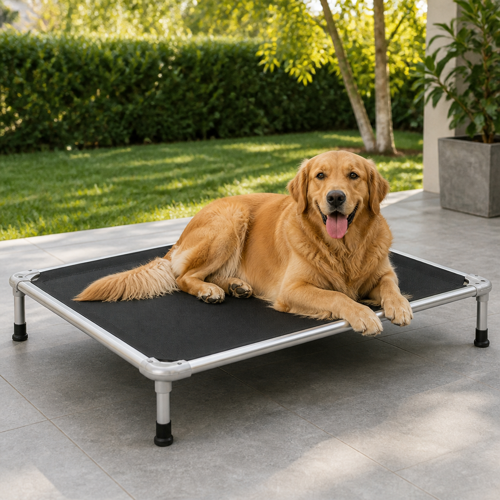 Chew-Proof Aluminum Frame Elevated Dog Bed (Indoor/Outdoor)