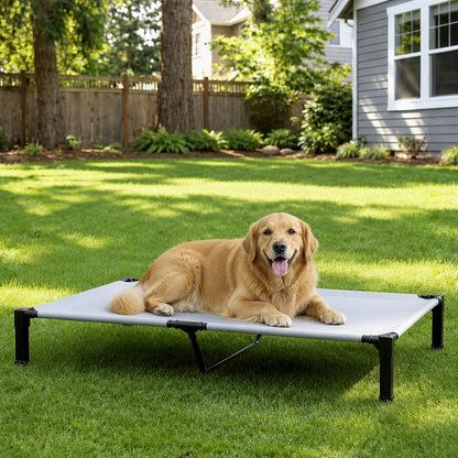 Elevated Cooling & Portable Dog Cot (Removable Canopy)