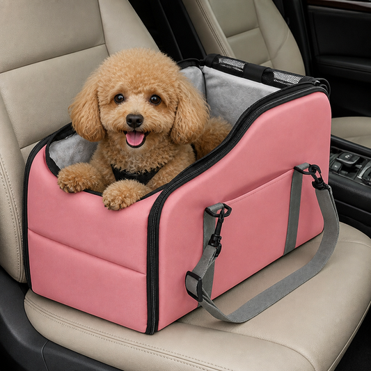 Safety Leash & Adjustable Dog Car Seat (Up to 12 lb)