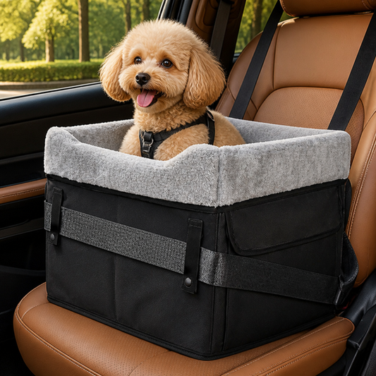 Washable Foldable Elevated Booster Dog Car Seat (With Storage Bag)