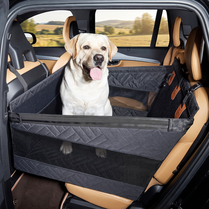 Large Hard-Bottom & Non-Slip Dog Car Seat (Back-Seat Extender)