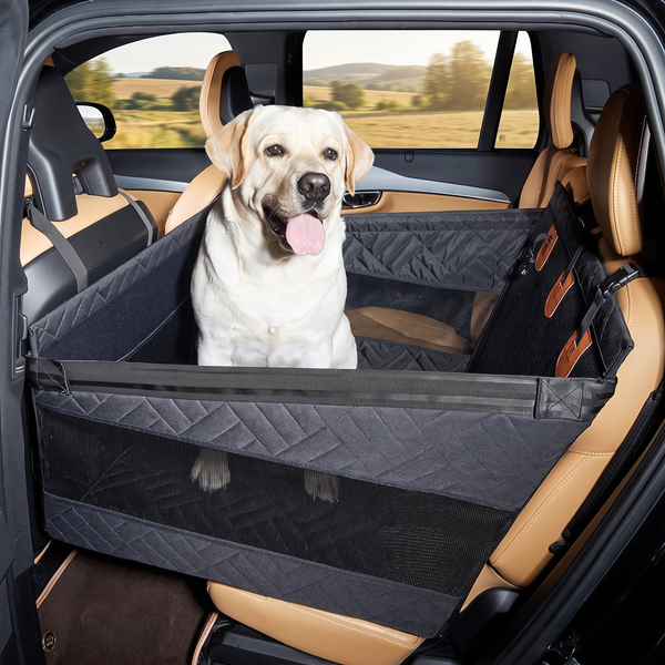 Large Hard-Bottom & Non-Slip Dog Car Seat (Back-Seat Extender)
